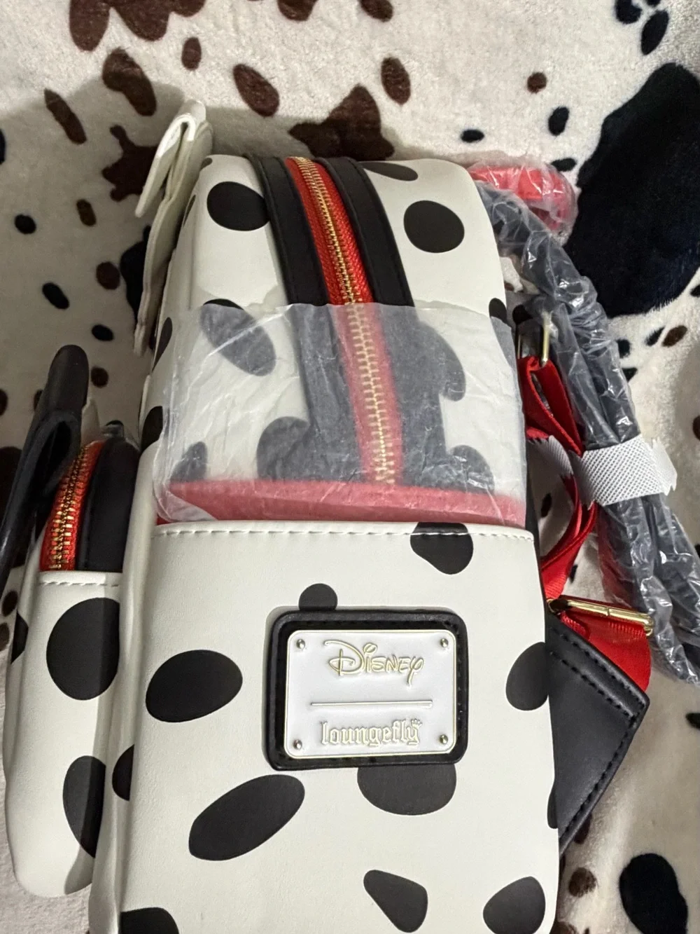 Loungefly White, Black & Red Dalmatian Puppy Backpack